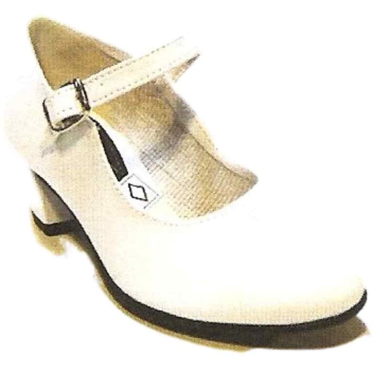 Zapato de Flamenca Sevillana Made in Spain modelo FLAMENCA BLANCO en color blanco