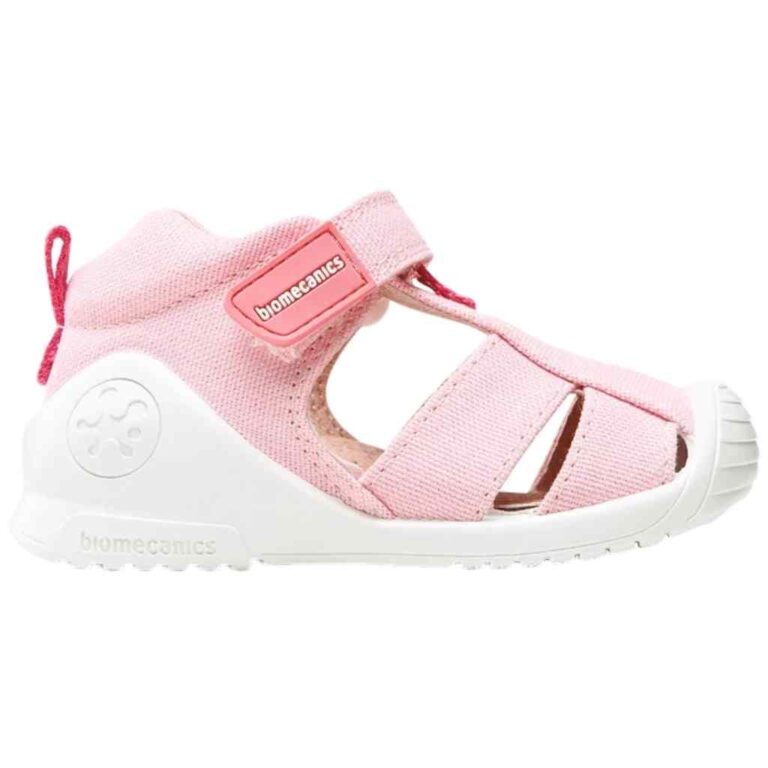 Sandalias primeros pasos Biomecanics lona pique modelo 232191 en color rosa