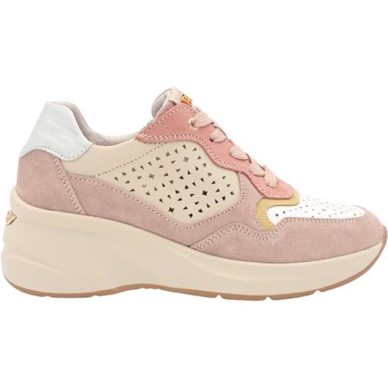 Deportivas de Piel picado para Mujer Descanflex modelo 80023 en color rosa