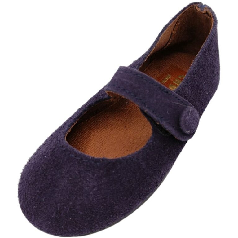 Merceditas Niña Velcro Serraje modelo 902 en color morado