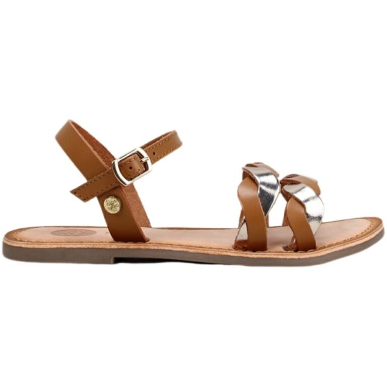 Sandalias de Piel con tacón bajo Mujer modelo 5344 en color blanco