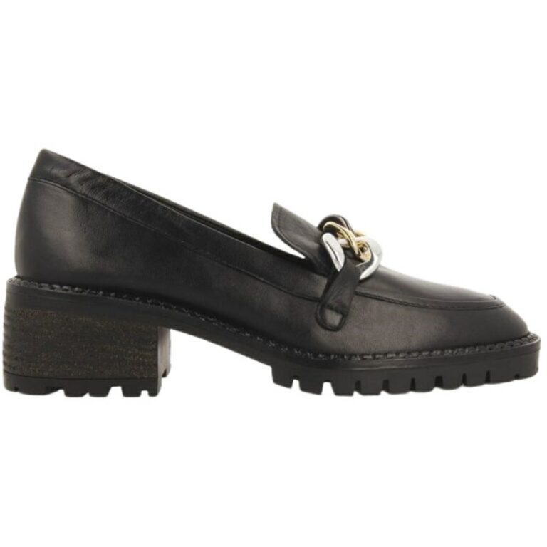 Mocasines de Piel con tacón GIOSEPPO modelo 70399 en color negro