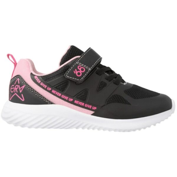 Deportivas Velcro Rejilla Garvalín modelo 231830 en color negro/rosa