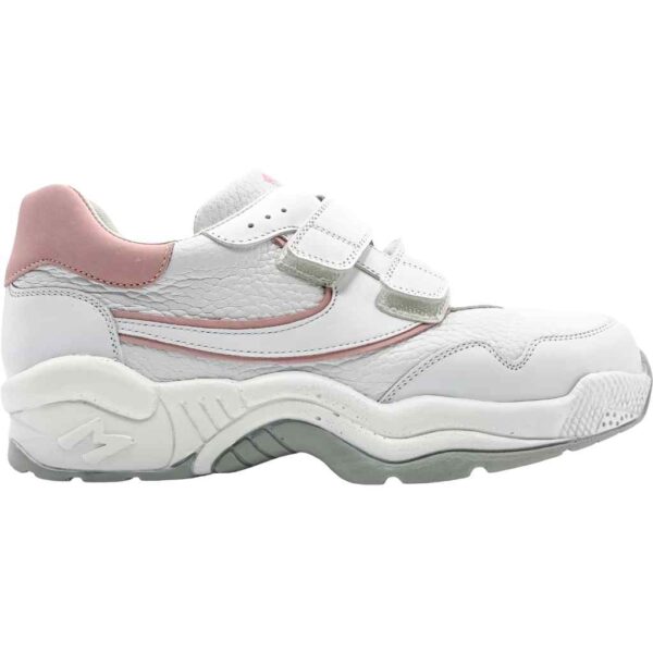 Deportivas ortopédicas con velcro de Mendivil modelo 32363 en color blanco/rosa