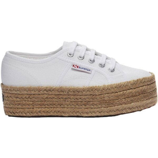 Playero Plataforma de Yute Superga modelo S0099Z0 en color blanco