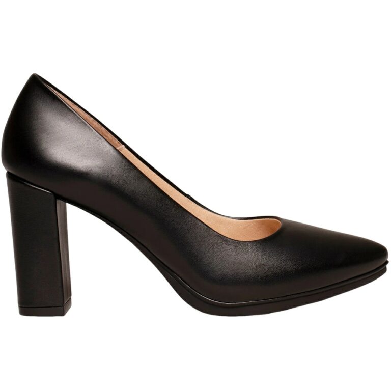 Zapatos de piel con tacón alto para mujer miMao modelo 24511 en color negro