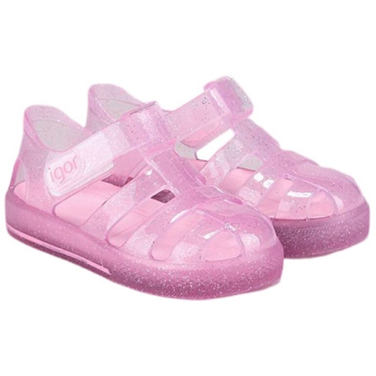 Cangrejera Star Glitter Velcro Igor modelo S10265 en color rosa