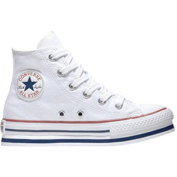 Converse Bota Plataforma Lona modelo 668026C en color blanco